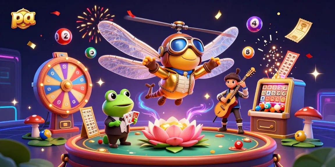 Engage in fun lottery action with a vibrant pa-themed casino illustration featuring dynamic characters and colorful elements.