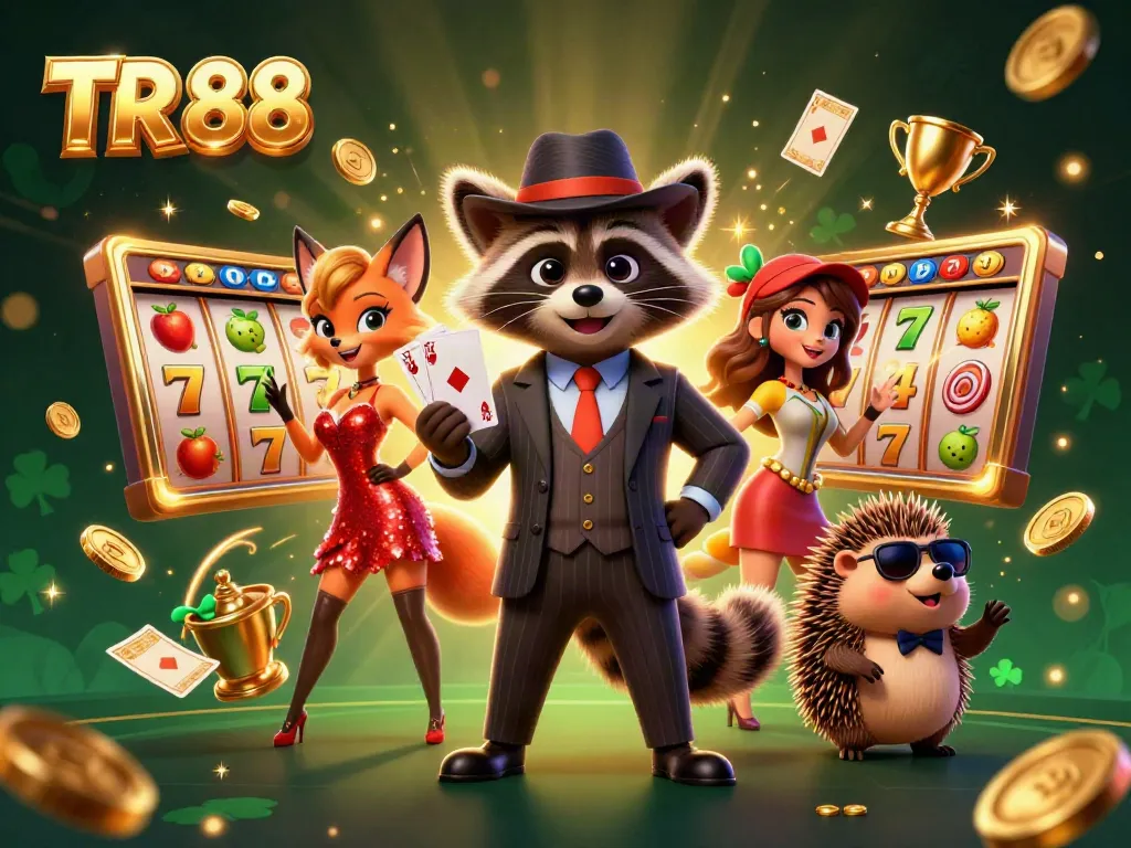 Experience high-stakes gaming with TR 88, featuring rich visuals of characters and thrilling slot elements.