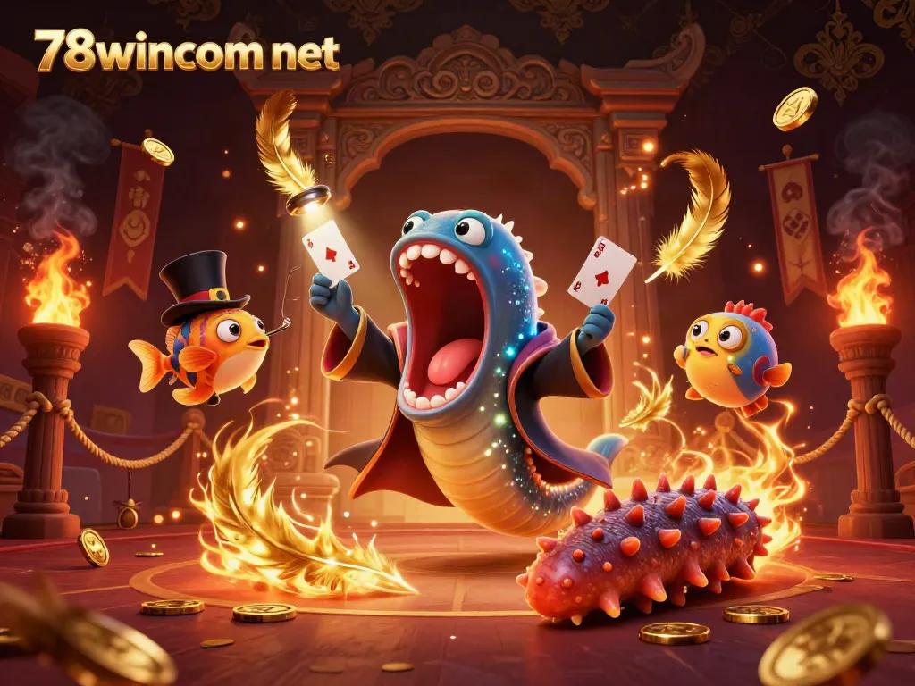 Experience thrilling entertainment with 78wincom net, a captivating casino scene featuring deep-sea creatures.