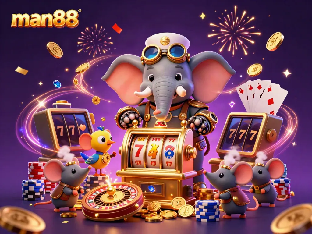 Spin and win big at man88 with dynamic steampunk characters and exciting casino elements!
