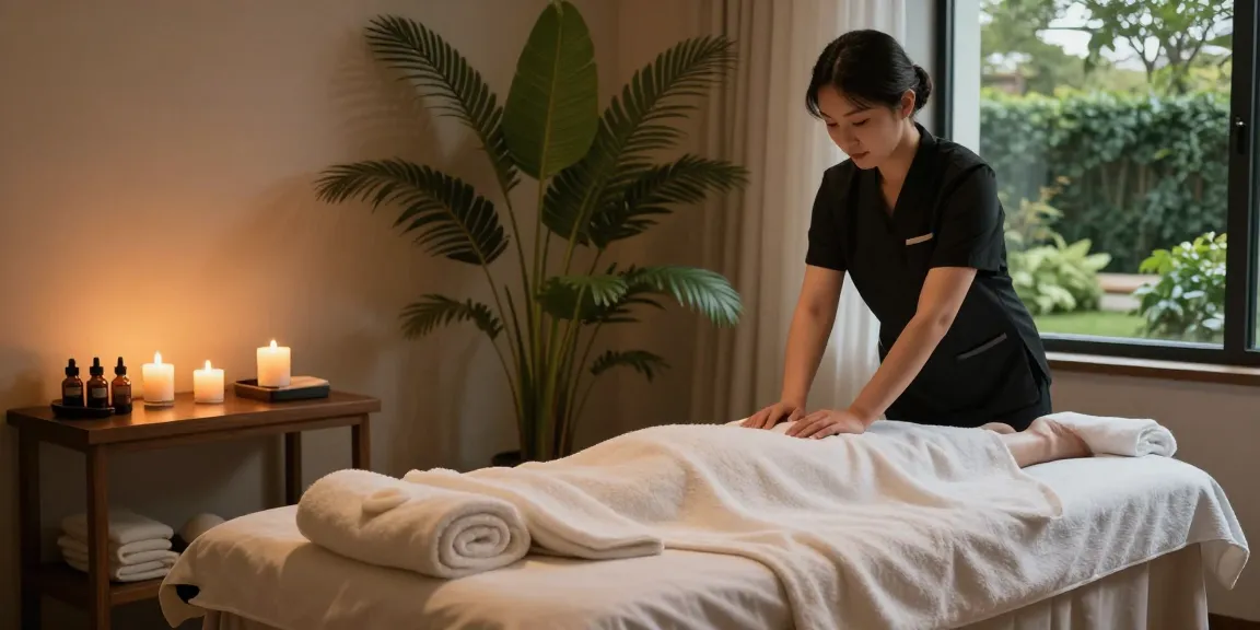 Experience calming 영등포출장마사지 in a tranquil spa setting with soothing lighting, essential oils, and relaxing ambiance.