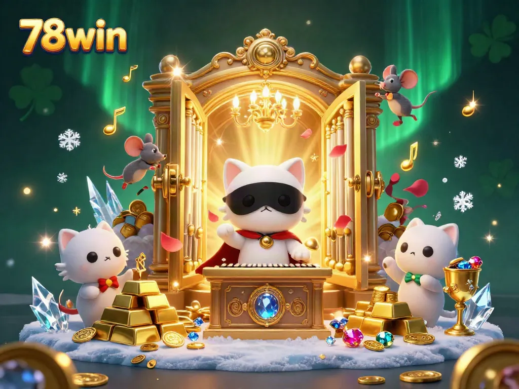 Engage with 78win's vibrant online casino world featuring whimsical characters and treasures.