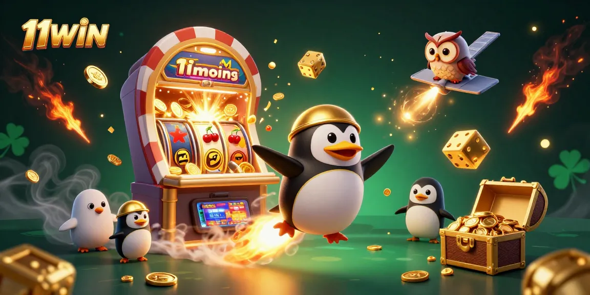 Win big at 11WIN with our vibrant casino-themed 3D illustration showcasing excitement.