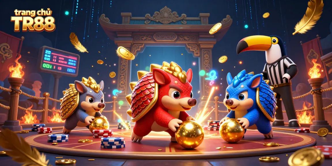 Engage in thrilling bets at trang chủ TR88 as rival pangolins compete in a lavish casino arena.